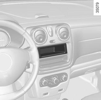 INSTALACJA DO MONTAŻU RADIA 1 2 3 Jeśli Państwa pojazd nie jest wyposażony w system audio, dostępna jest instalacja do montażu, składająca się z miejsca na: radio 1 ; głośniki w drzwiach przednich 2.