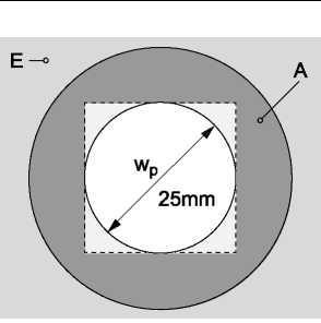 średnica otworu 25 mm) Rysunek A 7: uszczelnienie bez przeprowadzonych mediów Wymiary otworu: 25 x 25 mm EI 90 * Jeżeli konieczne jest późniejsze przeprowadzenie mediów przez niewypełniony przepust,