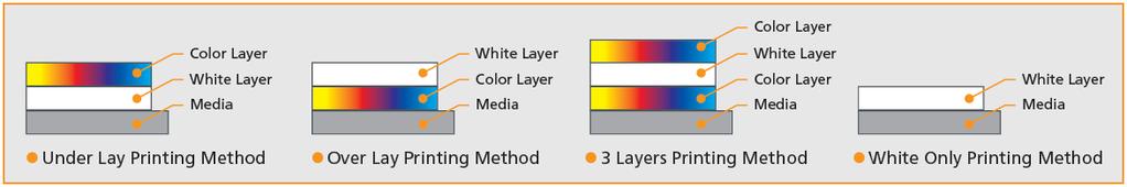 Possible Print Modes with White & Varnish Dla przezroczystych i