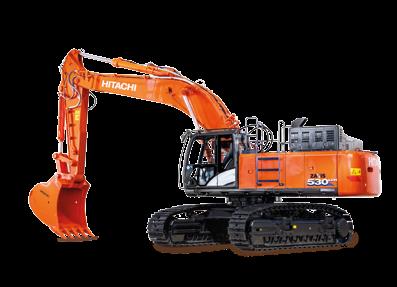 bezpieczeństwa. Koparka ZX530LCH-6 stanowi wynik ciągłego dążenia firmy Hitachi do produkcji najlepszych na rynku maszyn. Ergonomiczne elementy sterujące przyczyniają się do doskonałego miejsca pracy.