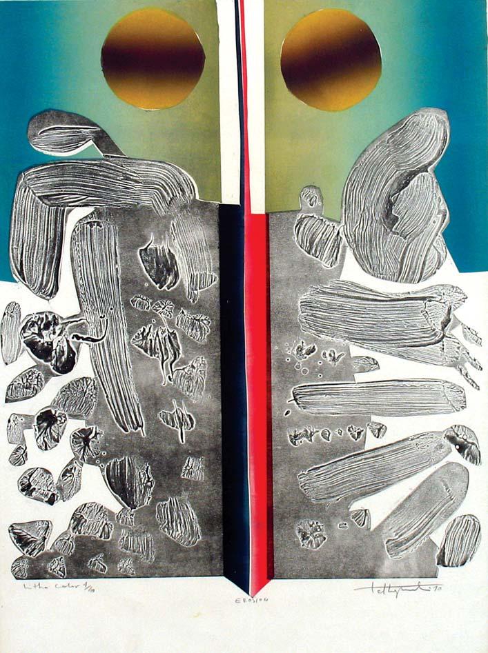 019 Erosion, 1970 litografia barwna, papier, 76 x56,5 cm (w œwietle passe-partout); opisana u do³u l.