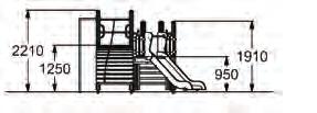 5106 ZESTAW ZABAWOWY Rodzaj urządzenia Długość Szerokość Wysokość Wys. swobodnego upadku Łatwodostępne 3200 mm 3205 mm 2210 mm 2000 mm Uwagi ogólne do zestawu 1.