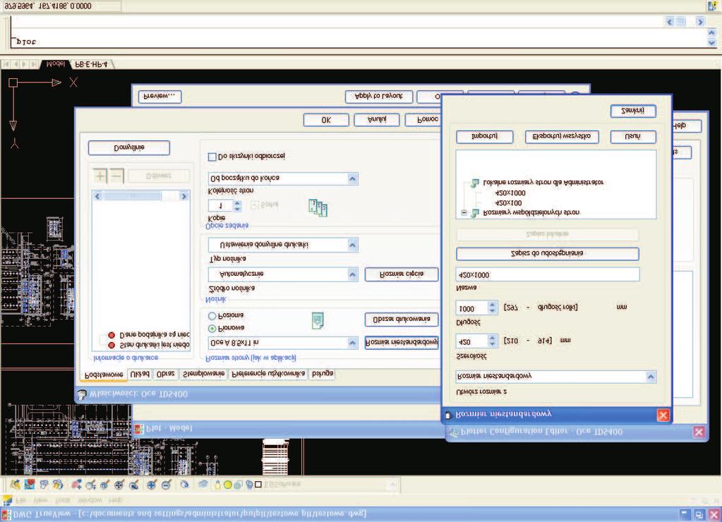 CTRL+p i wybieramy z menu sterownik OCE TDS 400 5.