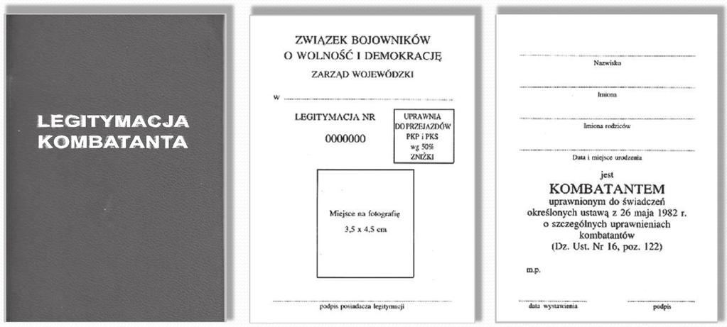 KOMBATANT LUB OSOBA REPRESJONOWANA Posiada prawo do ambulatoryjnej opieki specjalistycznej bez skierowania.