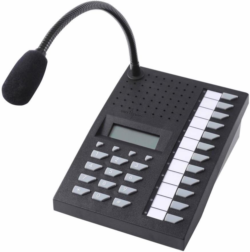 IP Desktop Intercom Station (12 NIB 001) 12 programovateľných tlačidiel s integrovanou signalizáciou Monitorovanie reproduktora a mikrofónu Hlas a dáta