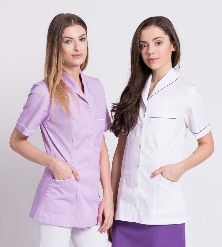 LINIA STANDARD LINIA STANDARD BLUZA DAMSKA BD02 Oryginalna damska bluza medyczna wyróżniająca się szalowym kołnierzem. Klasyczny sposób zapięcia daje komfort użytkowania.