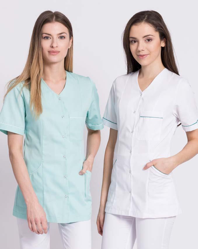 LINIA STANDARD BLUZA DAMSKA BD05 Uniwersalny model cieszący się dużą popularnością. Klasyczna linia znajduje uznanie w wielu grupach zawodowych.