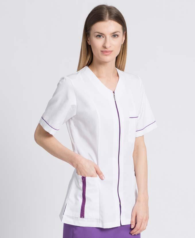 LINIA STANDARD BLUZA DAMSKA BD16 Uniwersalny model cieszący się dużą popularnością. Praktyczny dekolt w serek oraz klasyczna linia znajduje uznanie w wielu specjalnościach.