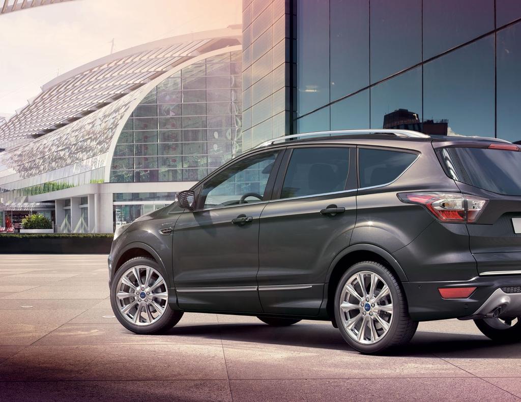 Tylko w Fordzie Vignale Ford Kuga serii Vignale wyróżnia się za sprawą wyjątkowych, 18" obręczy kół ze stopów lekkich, unikalnego