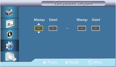 Dost. wyśw. LCD Pon.~Pt. : Funkcja Wył. czasowy będzie uruchamiana od poniedziałku do piątku. Pon.~Sob. : Funkcja Wył. czasowy będzie uruchamiana od poniedziałku do soboty.