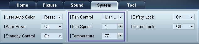Ogólne User Auto Color Automatyczna regulacja kolorów ekranu. Opcja dostępna tylko w trybie PC. Auto Power Ustawianie automatycznego włączenia urządzenia.
