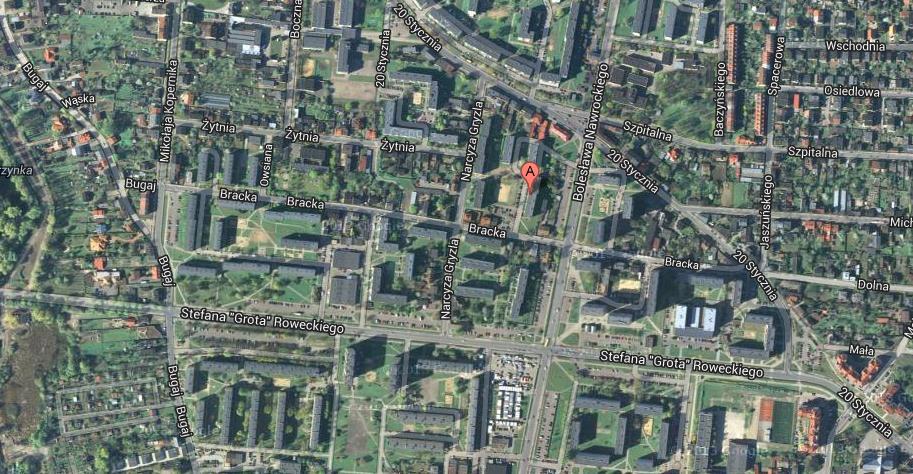 Mapa 2: Lokalizacja oraz otoczenie przedmiotowej nieruchomości.