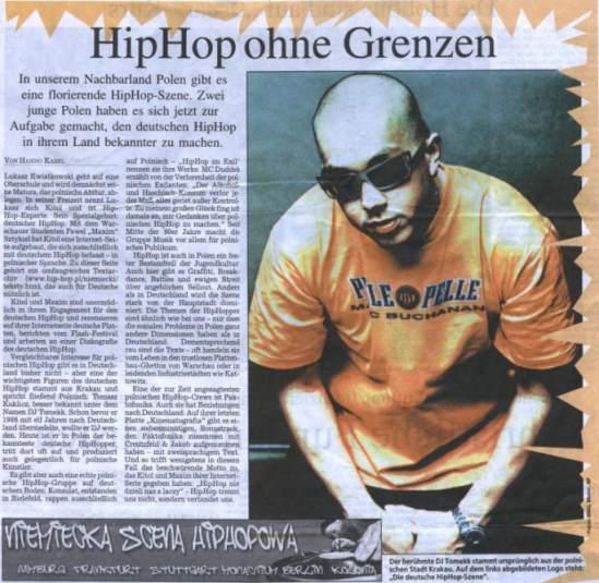 HIP-HOP.PL #16 - kultura hip-hop / wywiad 48 HipHop bez granic - HipHop ohne Grenzen U naszych s¹siadów istnieje kwitn¹ca scena hiphop'owa.
