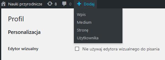 W górnym prawym rogu strony znajduje się zakładka umożliwiająca wylogowanie.