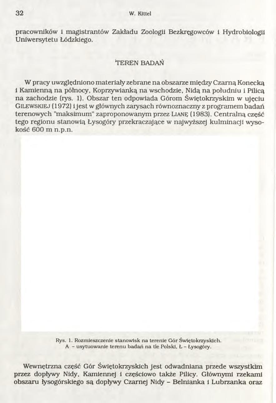 3 2 W. Kittel pracowników i magistrantów Zakładu Zoologii Bezkręgowców i Hydrobiologii Uniwersytetu Łódzkiego.