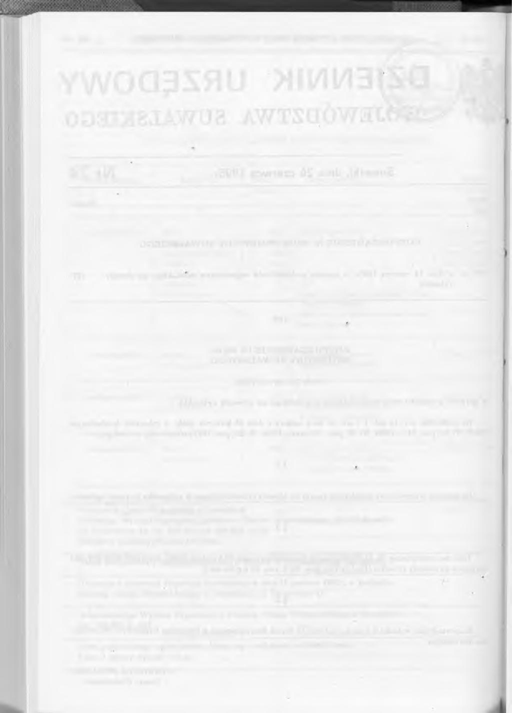 str. 198 DZIENNIK URZĘDO W Y W OJEW ÓDZTW A SUWALSKIEGO Nr 24 / poz. 160 Załącznik do rozporządzenia Nr 60/93 Wojewody Suwalskiego z dnia 14 czerwca 1995r.