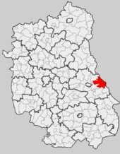 Rycina nr 1 PołoŜenie gminy Dorohusk w województwie lubelskim Na terenie gminy dominują uŝytki rolne zajmujące 13 392 ha czyli 68% powierzchni gminy, z czego grunty orne zajmują 6 972 ha, uŝytki