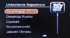 Menu G³ówne Ustawienie Rejestratora Ustawienia Systemowe Odtwarzanie Zdarzenia Ustawienie Rejestratora 1.
