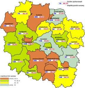 50 54 55 59 60-64 65 69 Tomasz Mierzwa 62 In Kujawsko-Pomorskie in particular s the following numbers were consecutively registered: 69, 142, 211, 273, 207, which gives a total of 902 detected