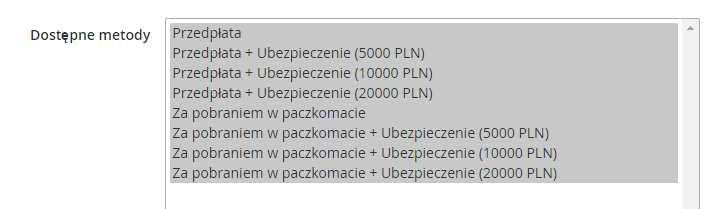 Aby nasz cennik był wyświetlany dla klienta w sklepie musimy w konfiguracji modułu ustawić opcję "CENNIK" na "Zdefiniowana przez użytkownika".