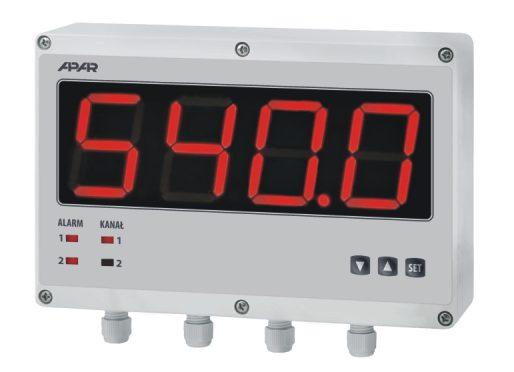 MIERNIKI I WYŚWIETLACZE AR540 Dwukaałowy wyświetlacz wielkogabarytowy z fukcjami matematyczymi, alarmami i zegarem uiwersale wejścia termometrycze i aalogowe do pomiaru temperatury oraz iych