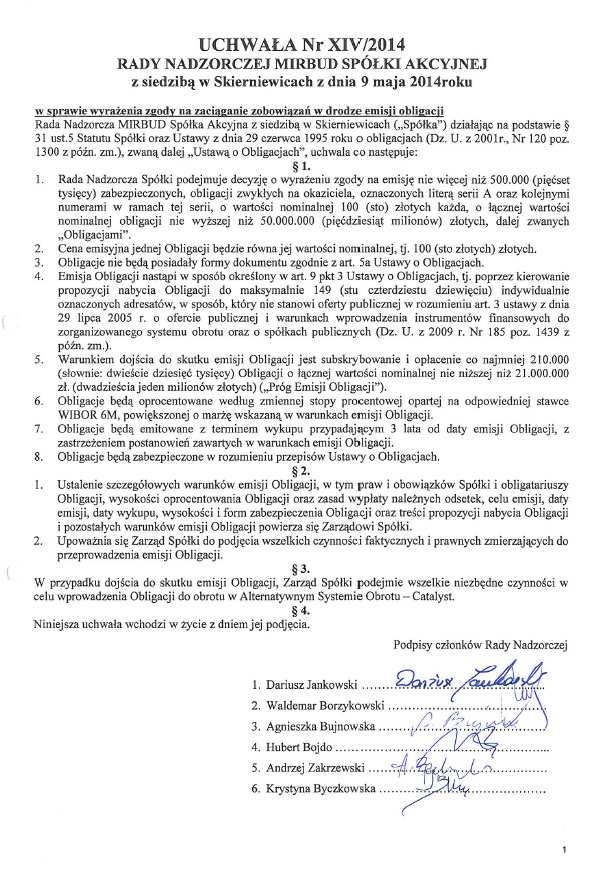 3. Pełny tekst uchwał stanowiących podstawę emisji