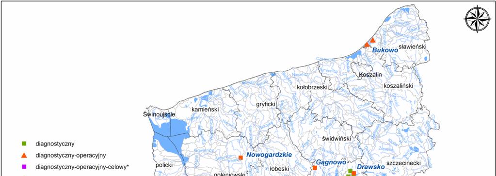 Jeziora W roku 2009 monitoringiem objęto 9 jezior województwa zachodniopomorskiego. Badania jezior prowadzono zgodnie z rozporządzeniem Ministra Środowiska z dnia 13 maja 2009 r.