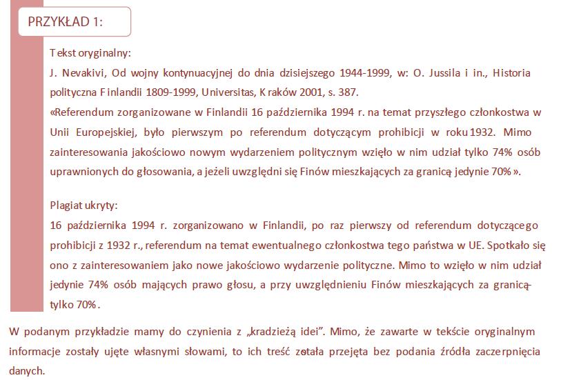 Przykłady: plagiat