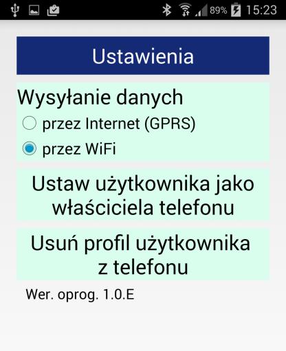 Aby ograniczyć koszty połączenia z internetem istnieje możliwość ustawienia wysyłania danych i