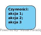 Diagramy czynności - podstawowe symbole I Graficzną interpretacją czynności lub akcji wykonywanej przez system jest prostokąt o zaokrąglonych rogach.