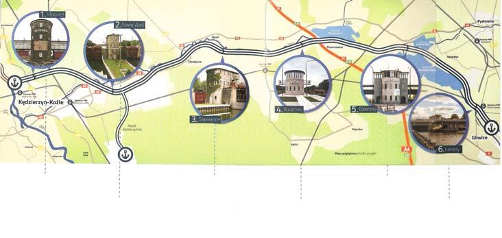 Śluza Kłodnica Śluza Sławięcice Śluza Dzierżno Śluza Nowa Wieś Śluza Rudziniec Śluza Łabędy Rys. 4.