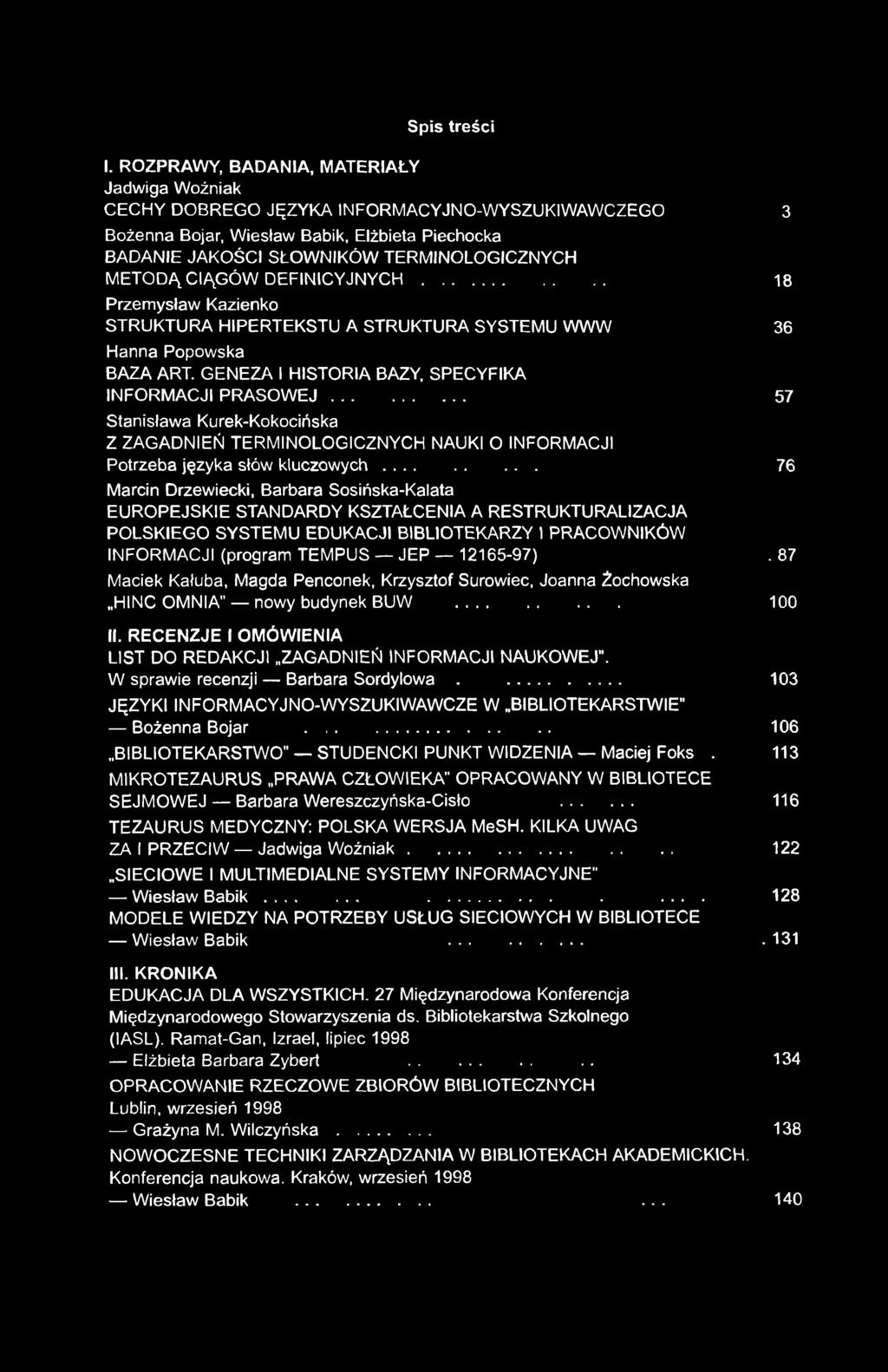 Spis treści I.