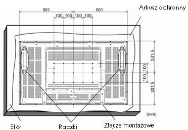 Zabezpieczenie przed upadkiem Podręcznik Użytkownika BDL4631V/00 Następujące środki zaradcze mają na celu zmniejszenie prawdopodobieństwa uszkodzenia i zabezpieczenie monitora przed upadkiem w