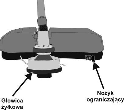 Montowanie uchwytu kierownicy. 1. Położyć kosę na suchej i czystej powierzchni. 2. Zamontować wstępnie zacisk na wale napędowym (12). 3.