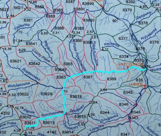 Parametry hydrologiczne i użytkowanie zlewni - opady parametry wpływające na retencję (bilans wodny): - gleby - kształt zlewni - gęstość sieci rzecznej - lesistość uszczelnienie zlewni -