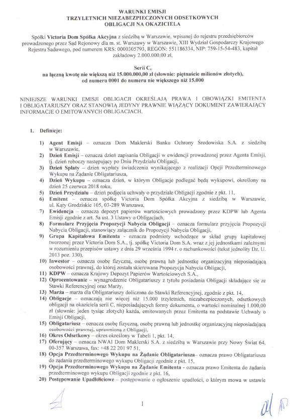 4. Dokument określający warunki emisji