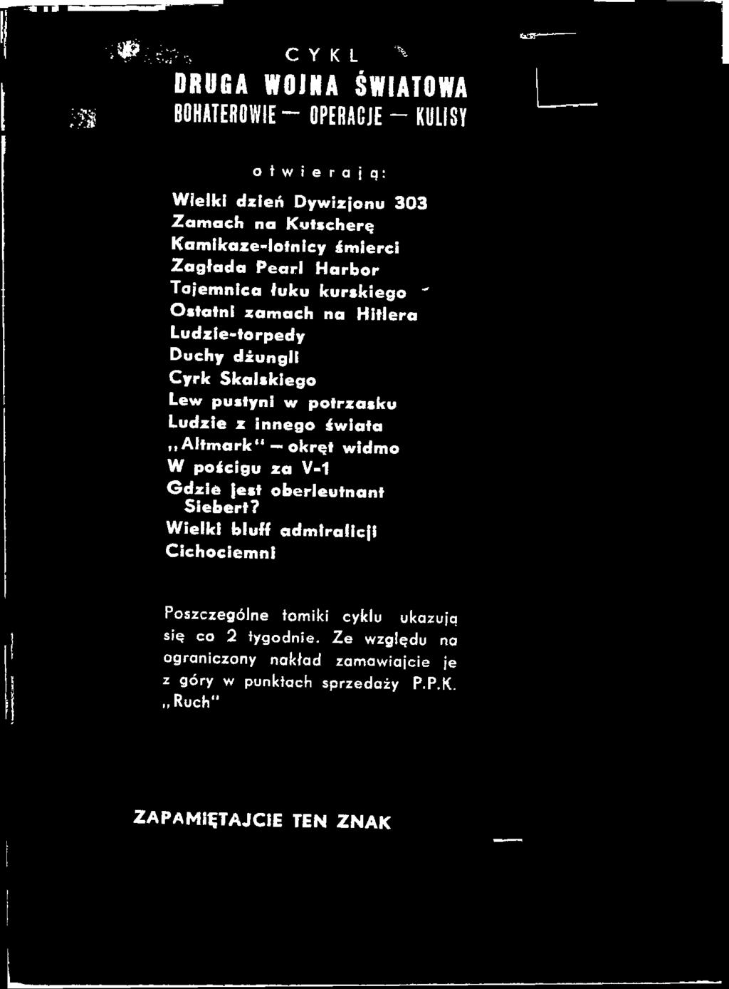 Taje m n ica łulcu Icurskiego ' O s ła łn i za m a ch na