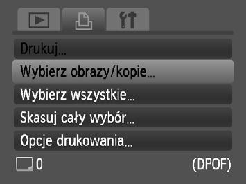 Wybieranie zdjęć do wydrukowania (DPOF) Po wybraniu trybu [Miniatury] opcje [Data] i [Numer pliku] nie mogą być jednocześnie włączone (opcja [Wł.]).
