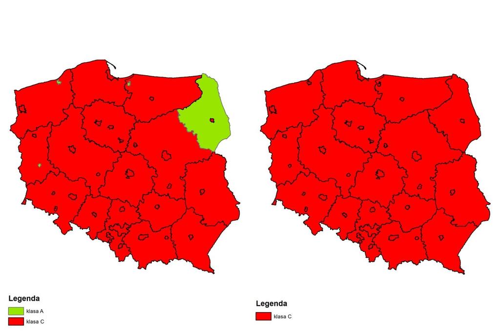 o Wskaźnikami krytycznymi są ponadnormatywne stężenia pyłów PM10 i PM2,5 oraz stężenia benzo(a)pirenu o Zła jakość powietrza utrzymuje się w całej Polsce, lecz szczególnie duże