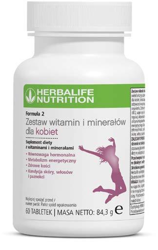 KARTA OŚWIADCZEŃ PRODUKTOWYCH Formuła 2 Zestaw witamin i minerałów dla kobiet GŁÓWNE OŚWIADCZENIA Równowaga hormonalna: Zawiera witaminę B6 przyczyniającą się do regulacji aktywności hormonalnej.