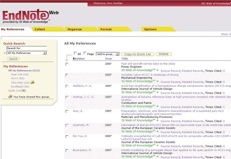 Zarz¹dzaj EndNote Web W swojej bibliotece EndNote Web można zapisać do 0 000 rekordów.