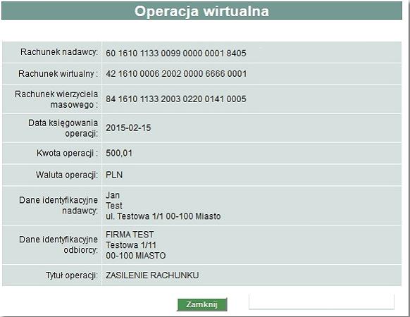 Potwierdzenie operacji Potwierdzenie operacji można wydrukować oraz pobrać/zapisać w formie pliku PDF z pozycji: listy operacji bieżących historii rachunku Wyciągi do rachunku Na liście rachunków po
