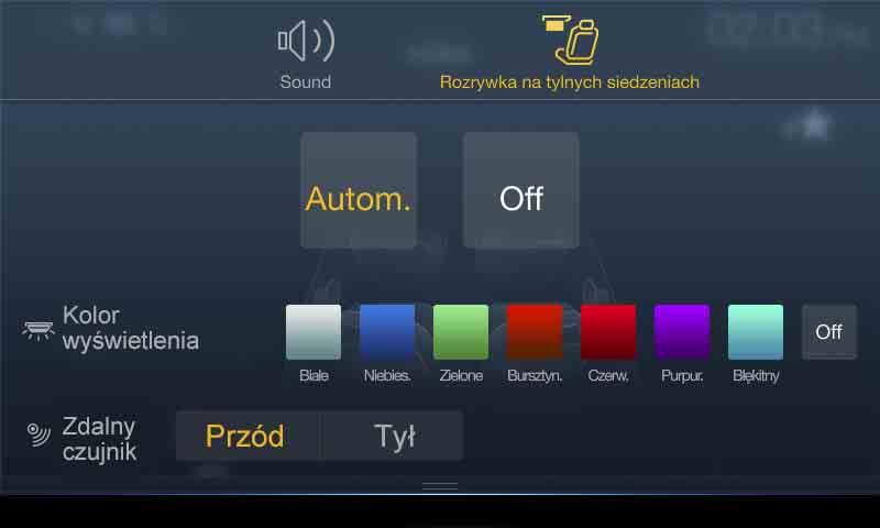 Tryb BASS ENGINE SQ Przycisk umożliwiający zmianę ekranu trybu BASS ENGINE SQ Obszar obrazu Balans/Fader* 1 Aby przywrócić ustawienia początkowe (Balans: 0, Fader: 0), dotknij opcji [ ].