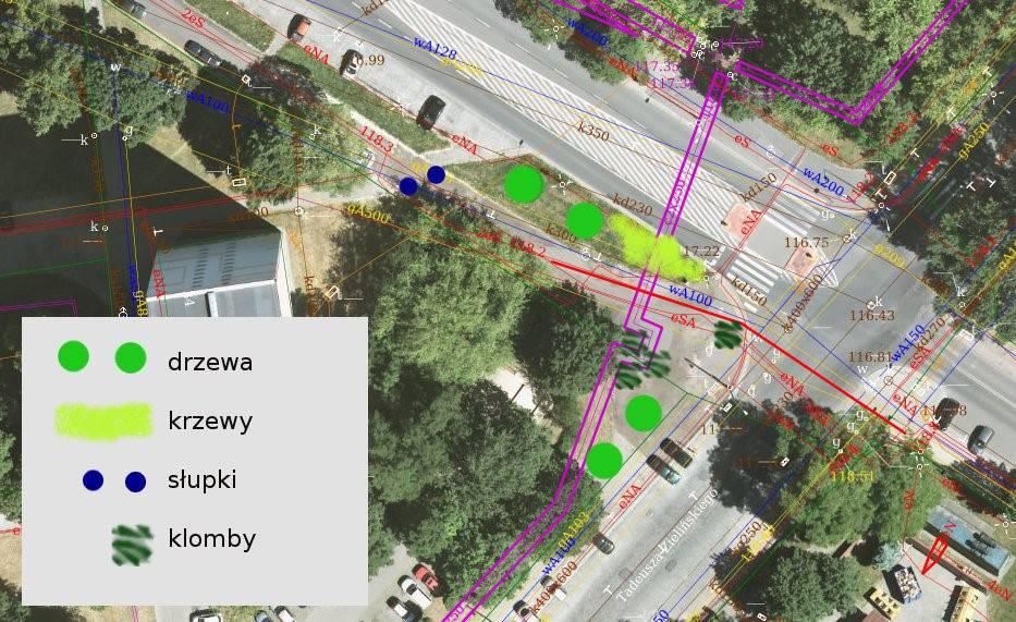 4. Narożnik Zielińskiego/Szczęśliwa Działki: Południe, AR_22, 5 + Południe, AR_22, 7/12 MPZP: brak Róg ulicy Szczęśliwej i Zielińskiego, często odwiedzany przez rodziców z małymi dziećmi ze względu