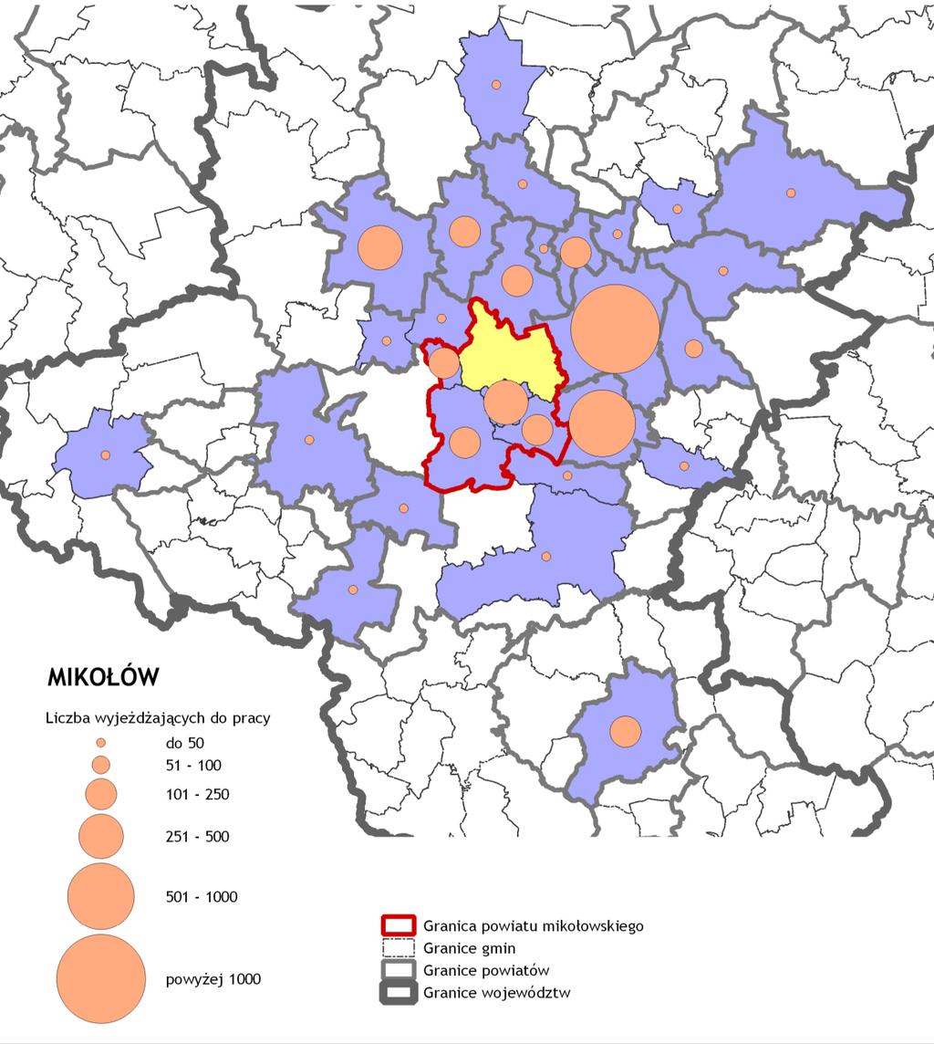 Badanie to nie uwzględnia środka transportu, częstotliwości i czasu podróży osób dojeżdżających do pracy. Do analiz wykorzystano wyłącznie dane tabelaryczne dołączone do opracowania NSP 2011.