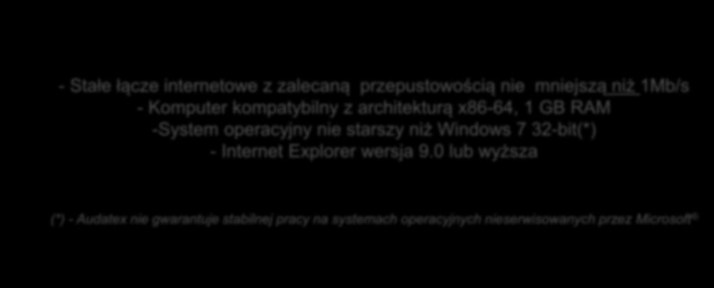 Wymagania programowe i sprzętowe/naliczanie opłaty Naliczenie opłaty za kalkulację następuje w momencie wejścia do