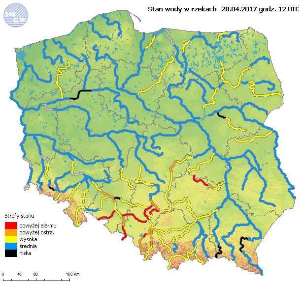 Temperatura minimalna od 2 C miejscami na północy do 7 C na południowym zachodzie. Temperatura maksymalna od 8 C, 12 C na krańcach północnych do 20 C na południowym wschodzie.