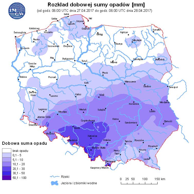 Ryc. 2. Rozkład dobowej sumy opadów 5.