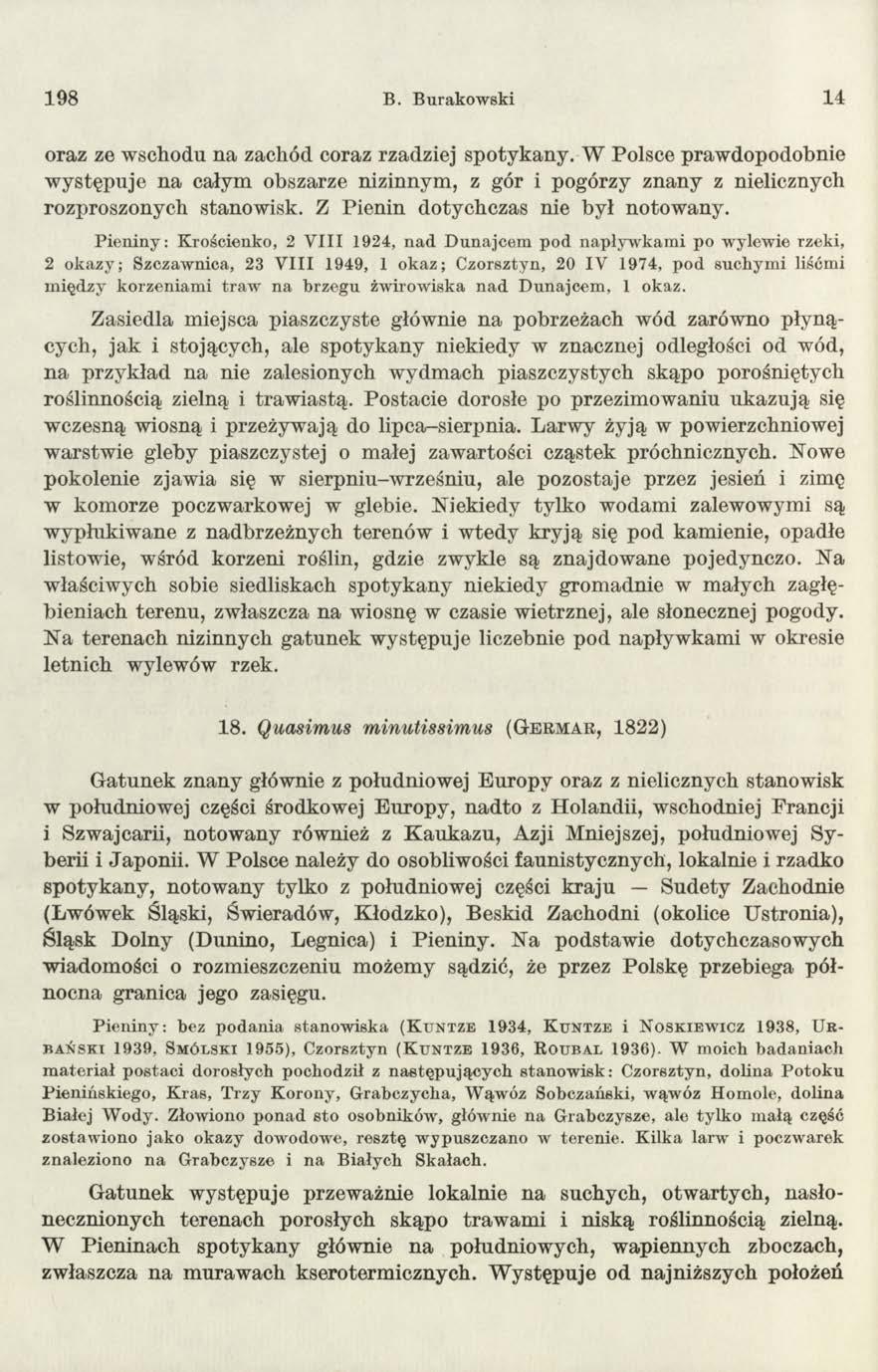 1 9 8 B. Burakowski 14 oraz ze wschodu na zachód coraz rzadziej spotykany.