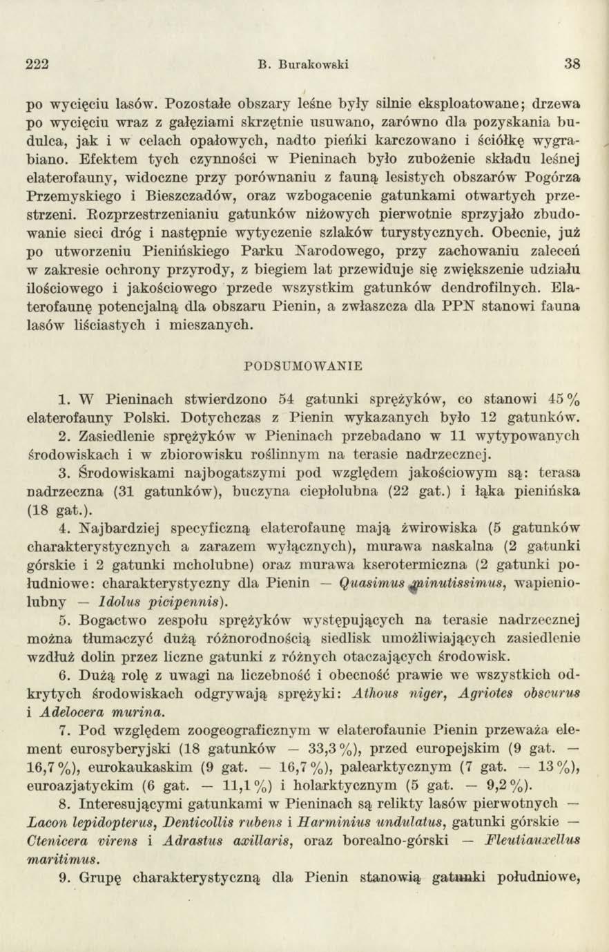 222 B. B urakow ski 38 po wycięciu lasów.